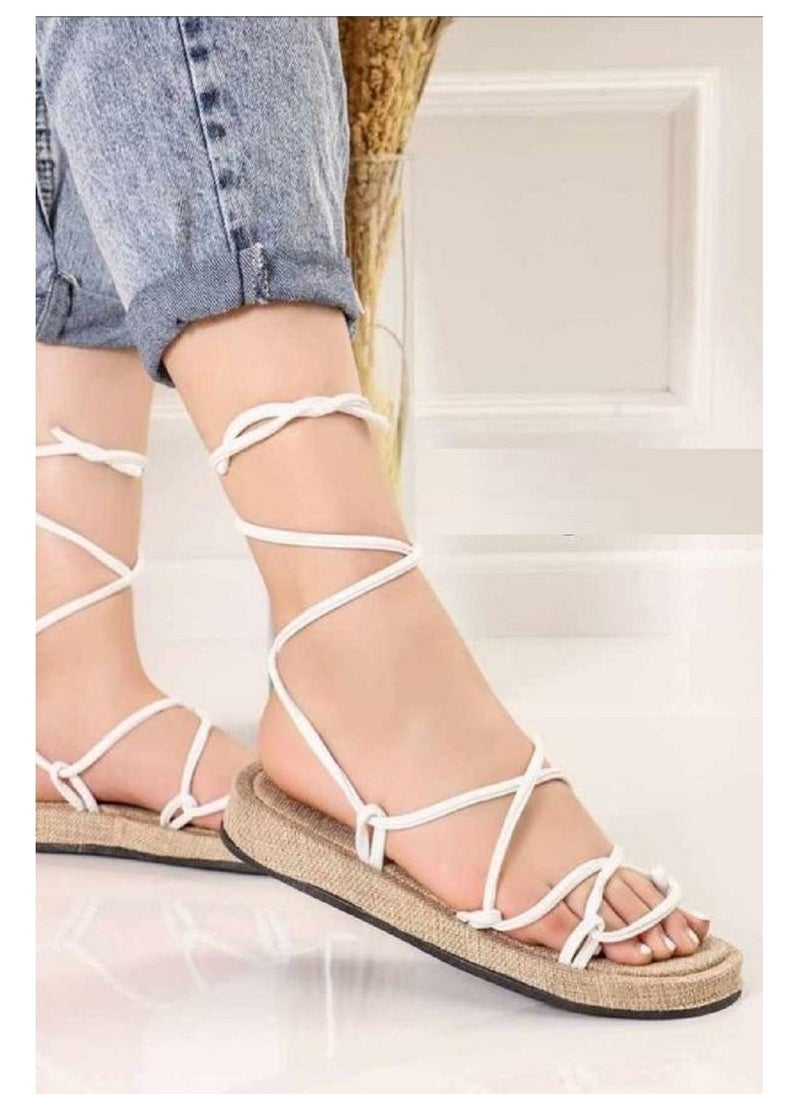 LIFESTYLISH - SF-19 Comfortable Sandal With Rope - White - Image 1