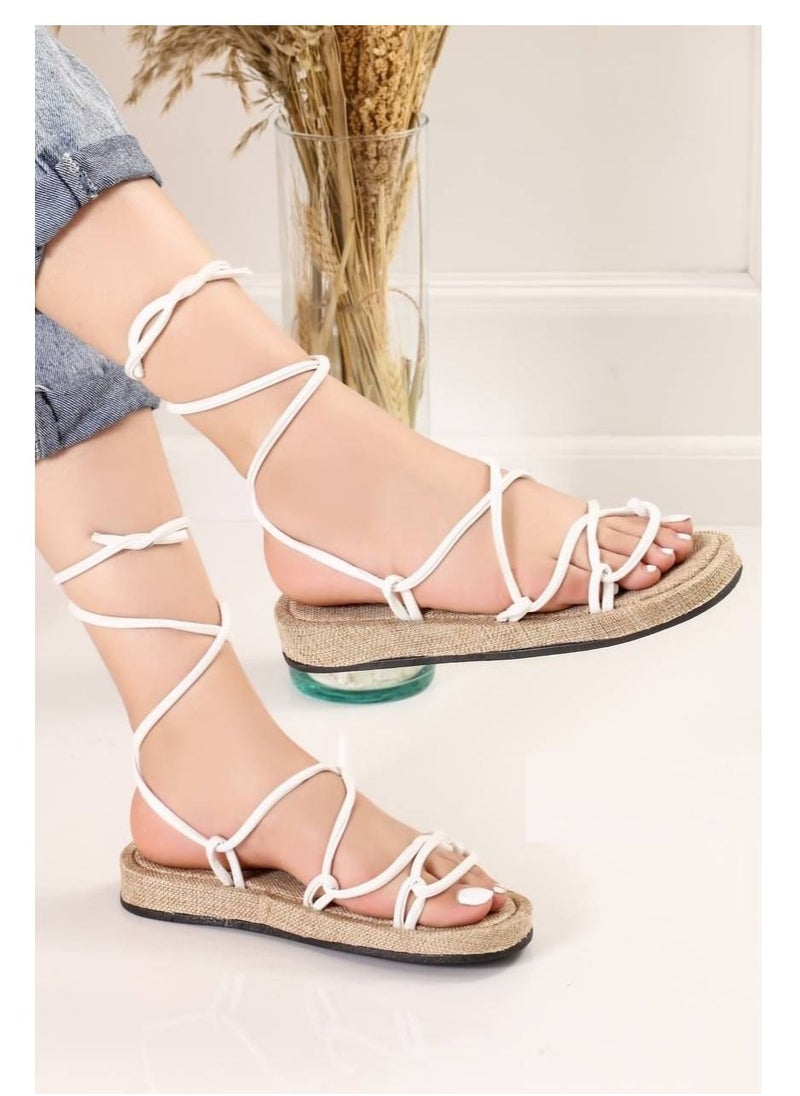 LIFESTYLISH - SF-19 Comfortable Sandal With Rope - White - Image 1