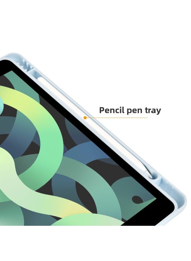 Generic - Suitable For Ipad10.9 Acrylic Y Folding Deformation Protective Case 10.2 Pen Slot Soft Case Leather Case Pro11/12.9 Case-Color:White Ice Blue (deformed)-Applicable Model:2025/2024（M2）air11 - Image 1
