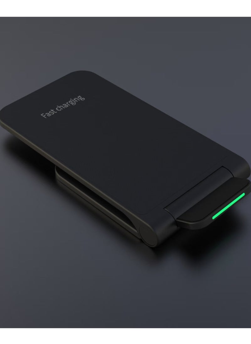 Vertical Wireless Charger Foldable Phone Desktop Stand for iPhone Samsung Huawei 15W Fast Charging