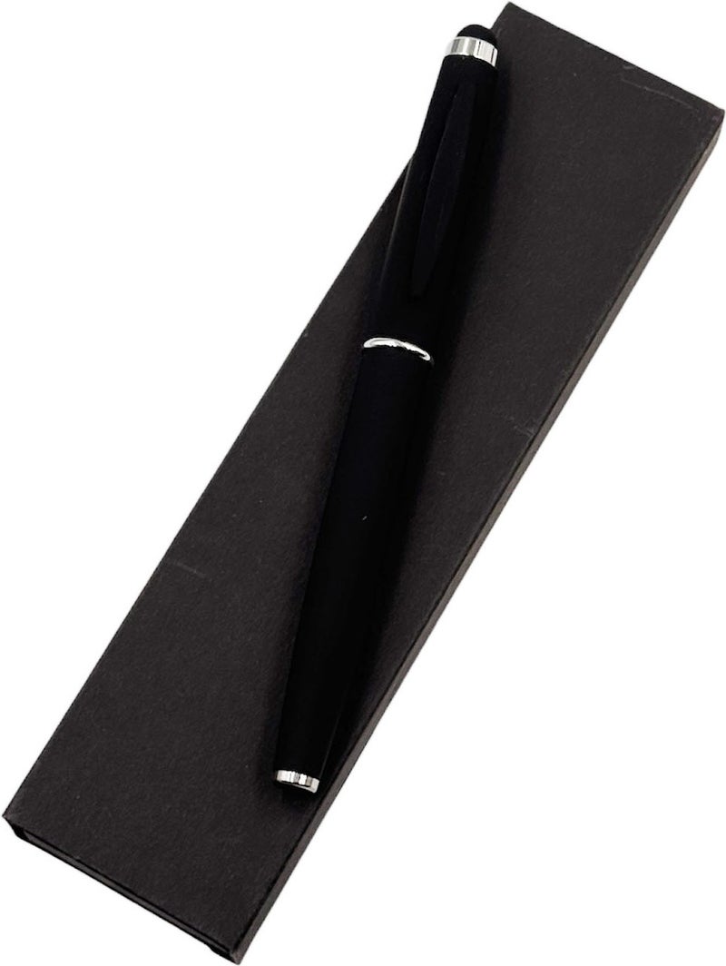 Tusah Metal Rubber Black Rollerball Pen with Touchpad  - Image 2