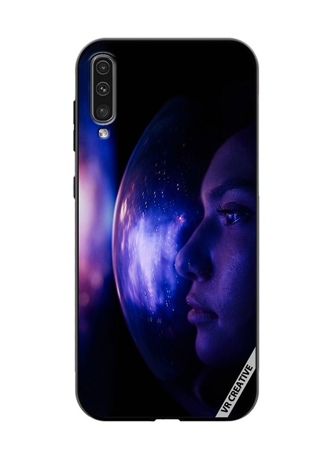 VR CREATIVE Protective Case Cover For Samsung Galaxy A50/A50s Woman Astronaut In Space On Planet Orbit Design Multicolour - Image 1