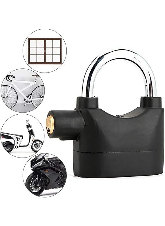 WIB Wib Siren Alarm Padlock Security System Door Motor Bike with Keys Lock Safety Lock  - Image 5