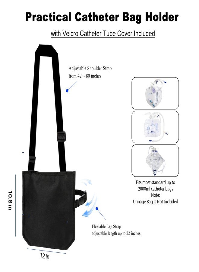 HJKEMI Urine Drainage Bag Holder Adjustable Catheter Bag Covers with Velcro Foley Catheter Tube Cover and Leg Strap Discreet Catheter Bag Holder Waterproof Urinary Drainage Bag Holder Easy Acess and Drainage - Image 5