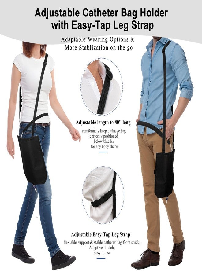 HJKEMI Urine Drainage Bag Holder Adjustable Catheter Bag Covers with Velcro Foley Catheter Tube Cover and Leg Strap Discreet Catheter Bag Holder Waterproof Urinary Drainage Bag Holder Easy Acess and Drainage - Image 4
