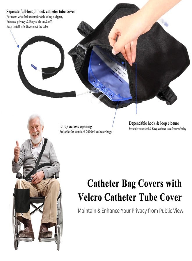HJKEMI Urine Drainage Bag Holder Adjustable Catheter Bag Covers with Velcro Foley Catheter Tube Cover and Leg Strap Discreet Catheter Bag Holder Waterproof Urinary Drainage Bag Holder Easy Acess and Drainage - Image 3