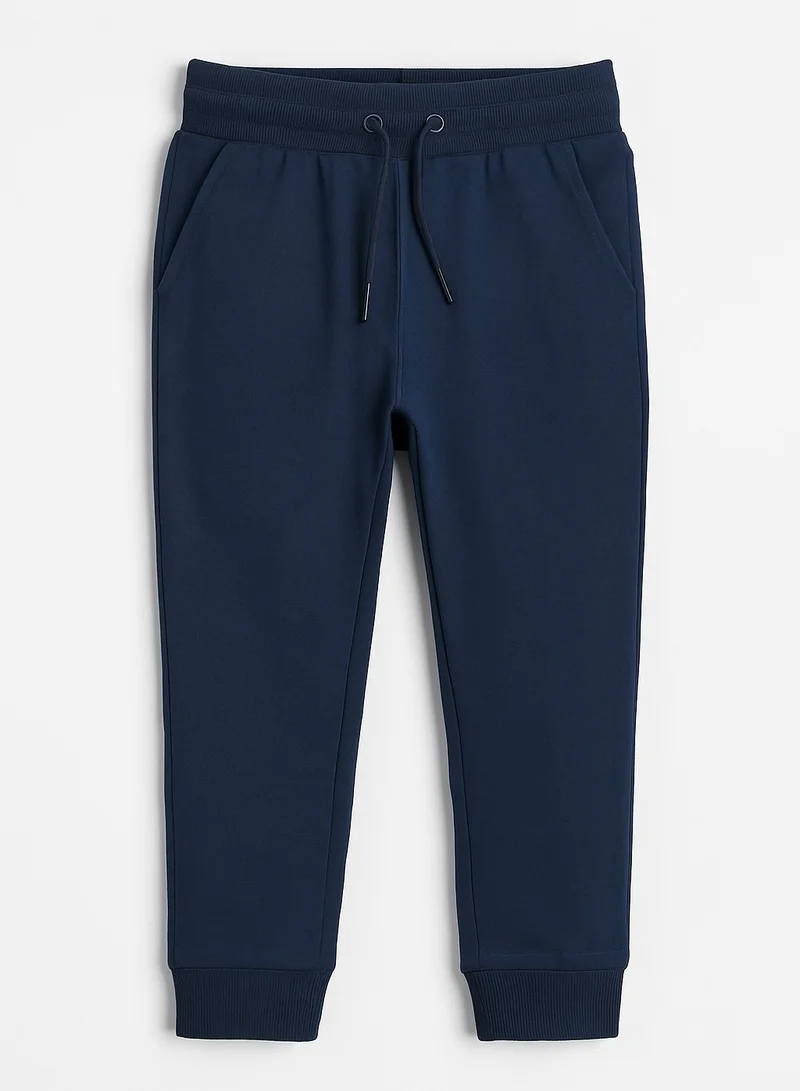victor and jane Boys French Terry Joggers With Drawstring Closure – Navy