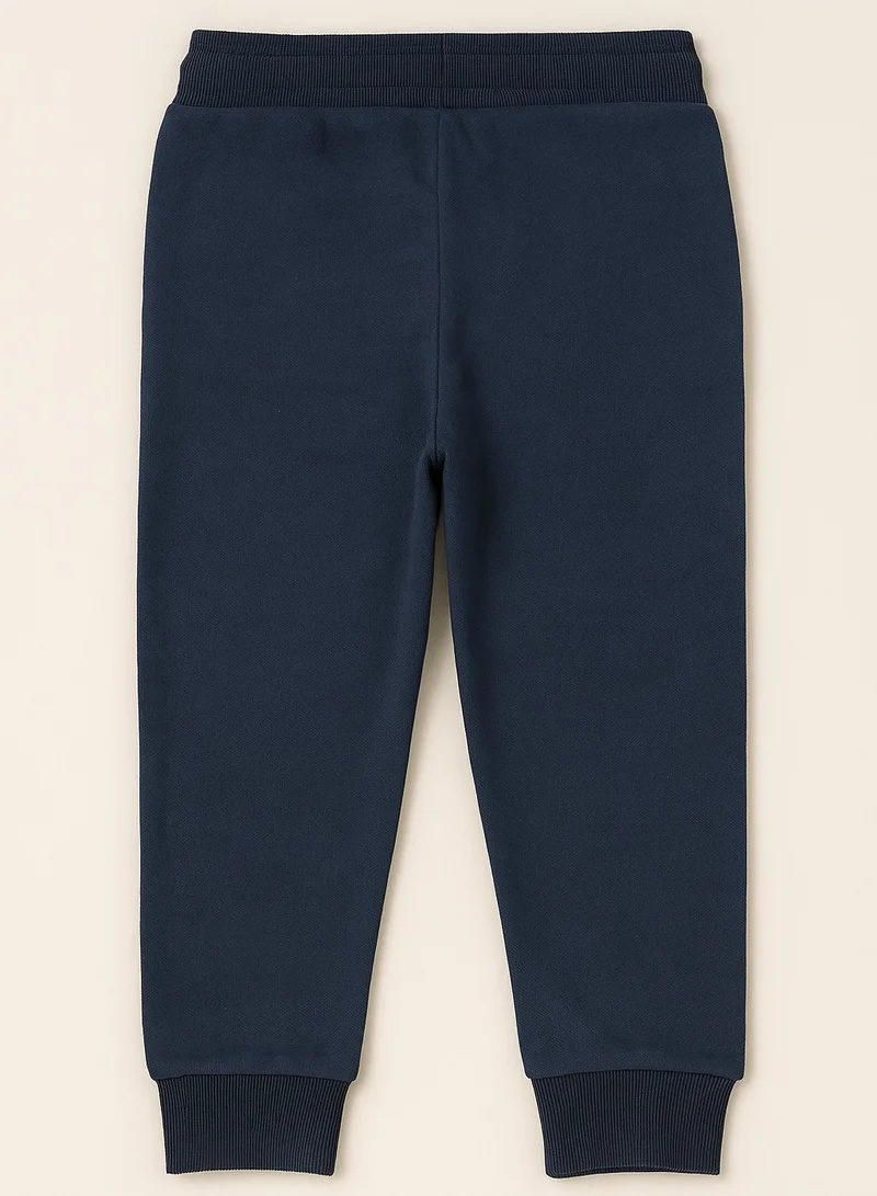 victor and jane Boys French Terry Joggers With Drawstring Closure – Navy