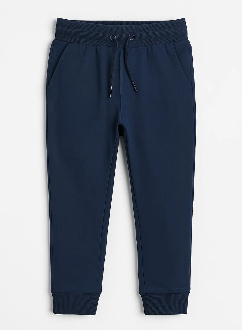 Victor And Jane Boys French Terry Joggers With Drawstring Closure – Navy