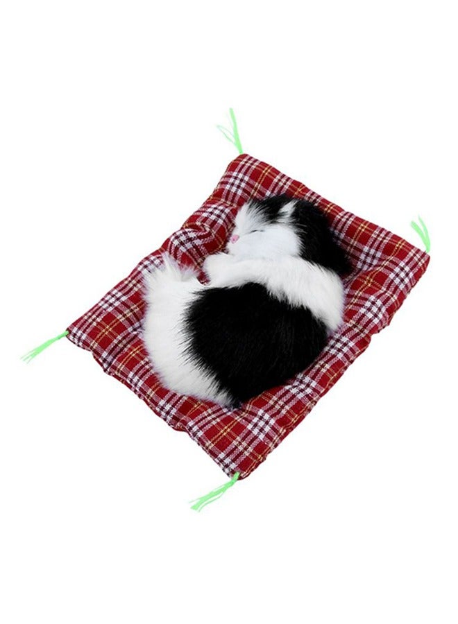 Mini Lovely Simulation Animal Doll Plush Sleeping Cats with Sound Kids Toy - Image 1