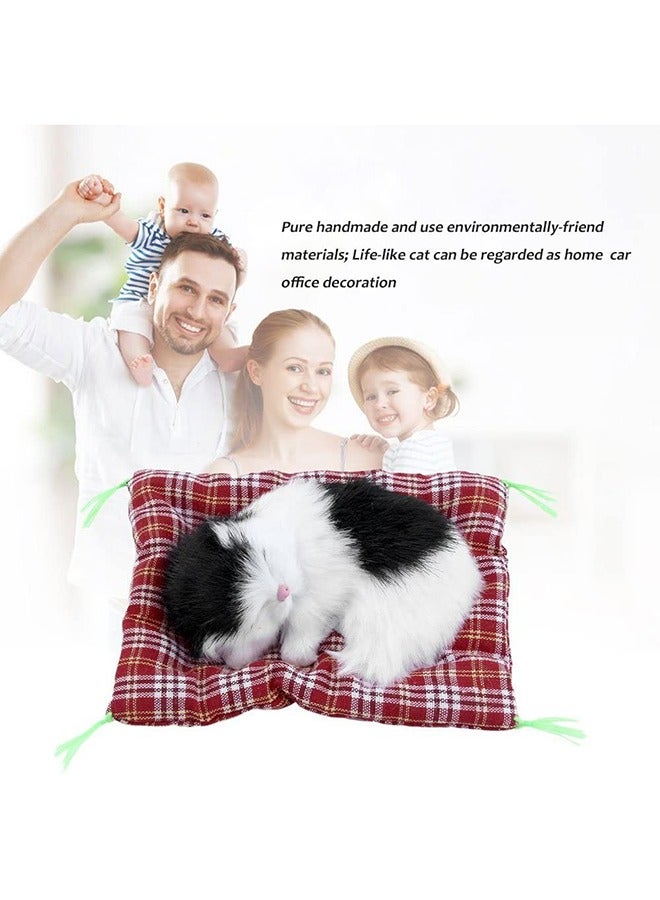 Mini Lovely Simulation Animal Doll Plush Sleeping Cats with Sound Kids Toy - Image 5