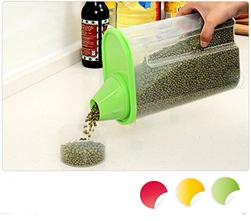 Basicwise Large BPA-Free Food Storage Containers with Lid - Perfect for Storing Flour, Sugar, Grains, Rice, Cereals, and Baking Supplies for Better Kitchen Organization - Set of 3 in Green, Pink, and Yellow - Image 4