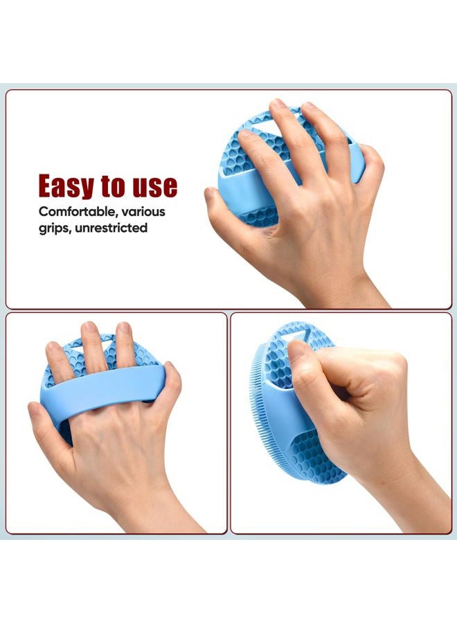 XCRUCC Silicone Body Scrubber - Anti Zinc Infused-Stiff and Soft Bristles,Exfoliating Body Wash Scrubber,Loofah Shower Scrubber for Body,Lymphatic Drainage,Blood Circulation and Lather Well- Azure - Image 4