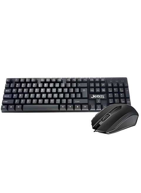 Wired Keyboard and Mouse Set G18 , Lightweight and Stylish Silent Button Keyboard, 1.35m USB Cable, Ergonomically Designed 3D Mouse 800 DPI for Precision and Smooth Control, Suitable for Work, Study, and Light Gaming