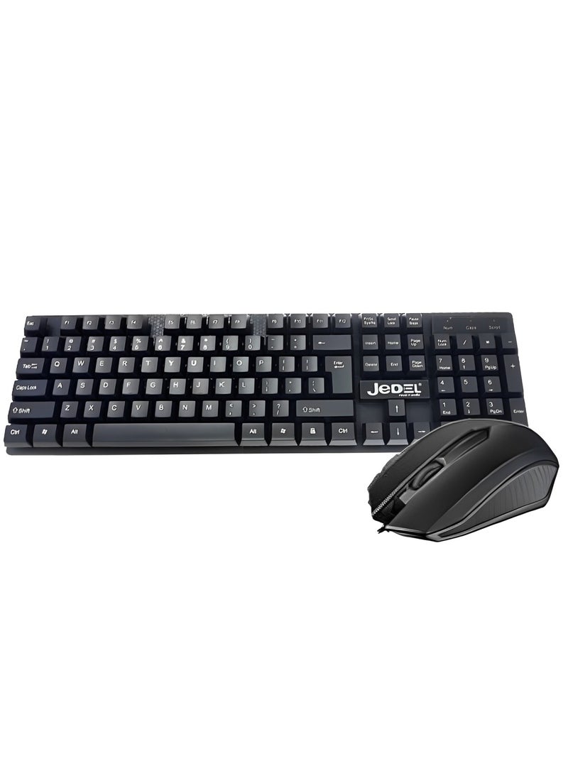 Wired Keyboard and Mouse Set G18 , Lightweight and Stylish Silent Button Keyboard, 1.35m USB Cable, Ergonomically Designed 3D Mouse 800 DPI for Precision and Smooth Control, Suitable for Work, Study, and Light Gaming
