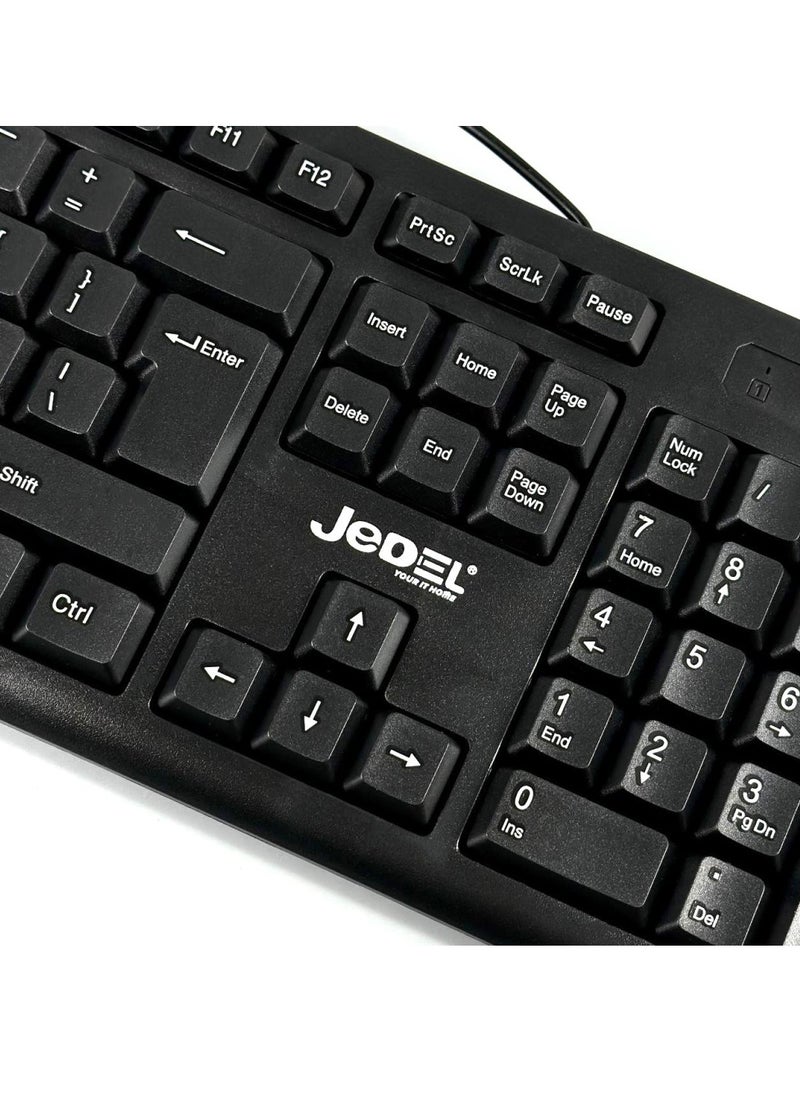 Wired Keyboard and Mouse Set G18 , Lightweight and Stylish Silent Button Keyboard, 1.35m USB Cable, Ergonomically Designed 3D Mouse 800 DPI for Precision and Smooth Control, Suitable for Work, Study, and Light Gaming