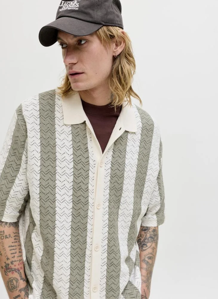 JACK & JONES  Striped Knitted Polo for Men | Best Price UAE