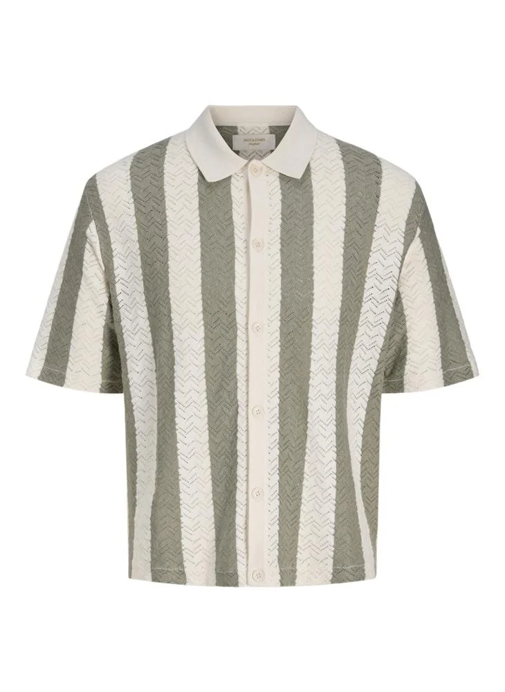 JACK & JONES  Striped Knitted Polo for Men | Best Price UAE