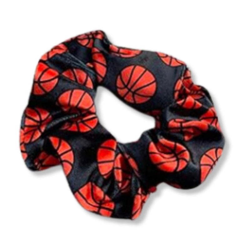 Infinity Collection  Basketball Scrunchies Black  NoCrease  Tangle Premium Velvet Hair Accessories  For All Hair Types  Gifts for Sports Fan