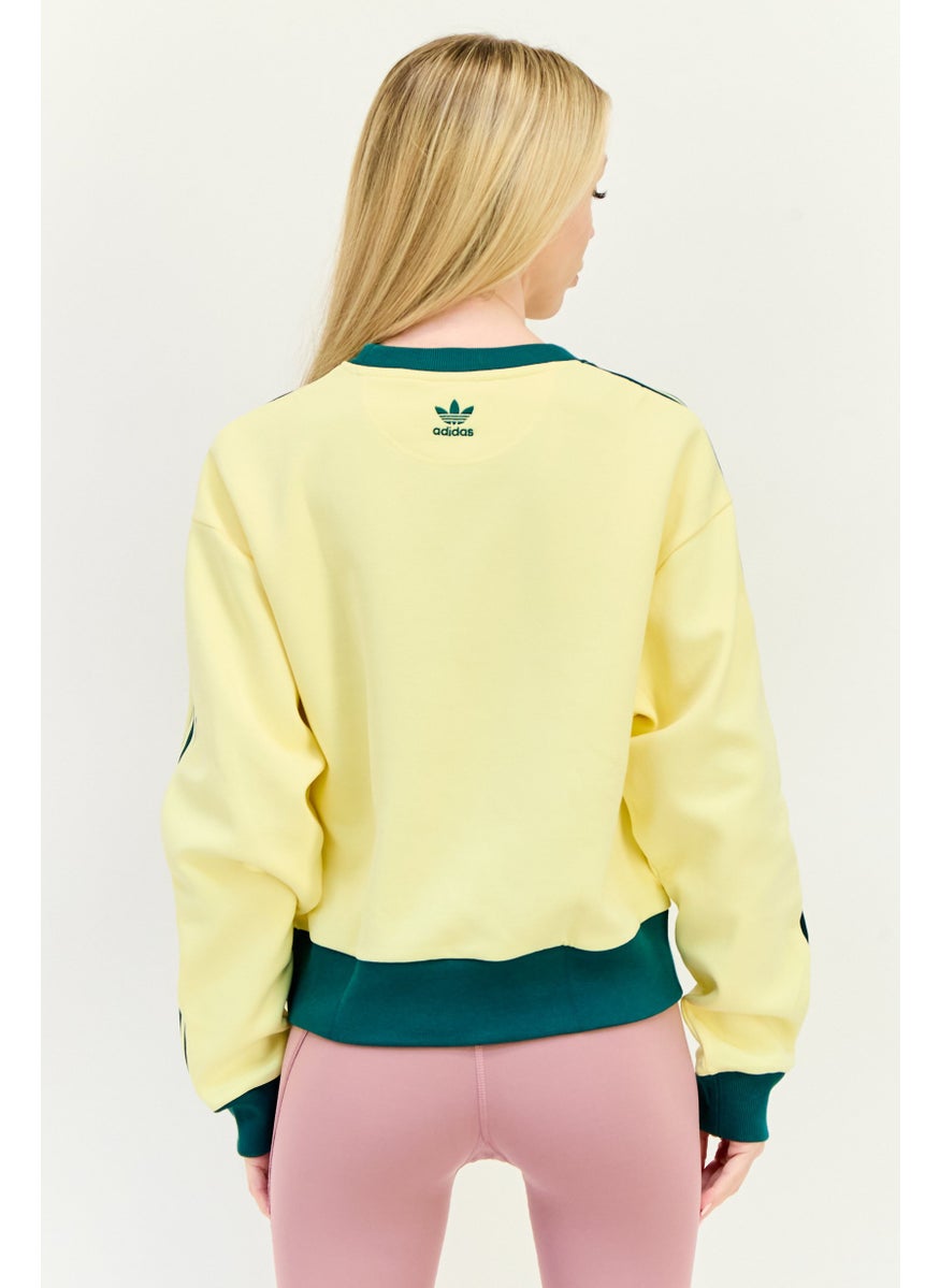 adidas Originals Women Sportswear Fit Long Sleeve Outdoor Sweatshirt, Yellow  - Image 3