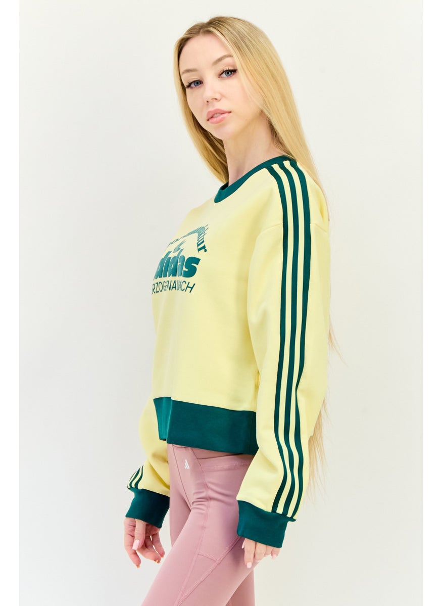 adidas Originals Women Sportswear Fit Long Sleeve Outdoor Sweatshirt, Yellow  - Image 2