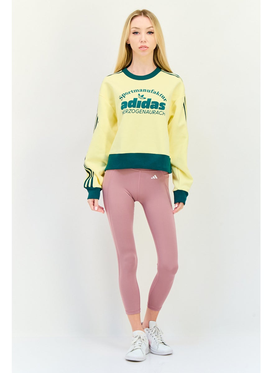 adidas Originals Women Sportswear Fit Long Sleeve Outdoor Sweatshirt, Yellow  - Image 4