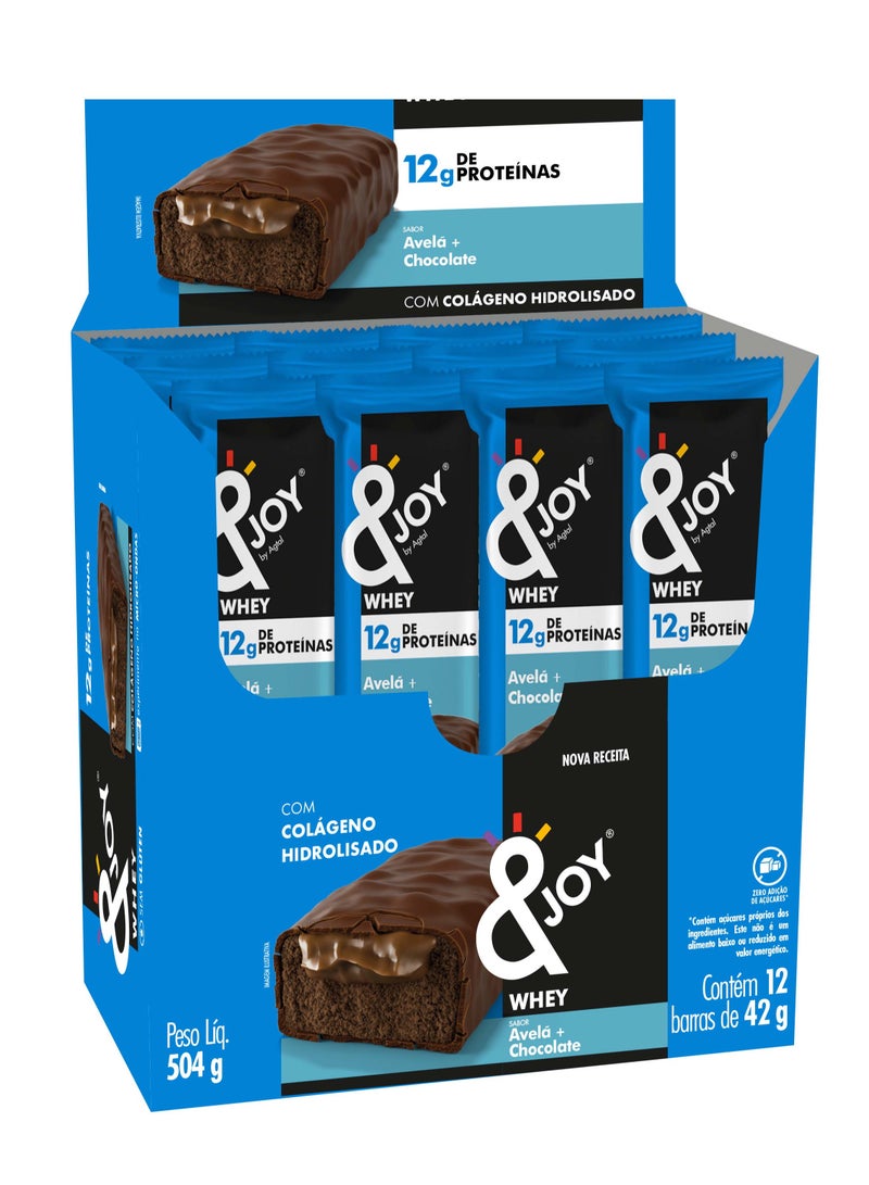 Enjoy snacks  Whey Bar Protein Zero Sugar Hazelnut (Pack of 12) - Image 1