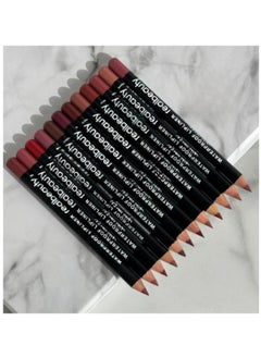 REAL BEAUTY 12-Piece Waterproof Lipliner Pencil Set Multicolour 