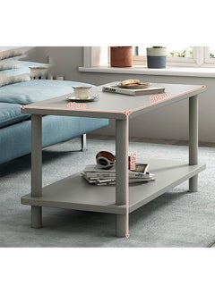 NKX 2 Layer Minimalist Square Coffee Table for Bedroom and Living Room  40x80 cm  - Image 1