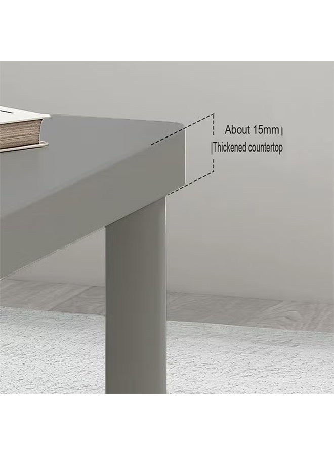 NKX Modern Grey 2-Tier Rectangular Coffee Table with Lower Storage Shelf | Freestanding Living Room Center Table 80×40×52cm | Minimalist Sofa Side Table for Living Room, Bedroom & Office | Sturdy Wood Construction - Image 5