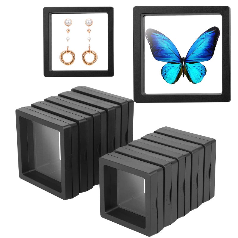 Linkstyle 3D Floating Frame Display Stand Transparent PE Floating Display Case Jewelry Storage Box Suspension Frame