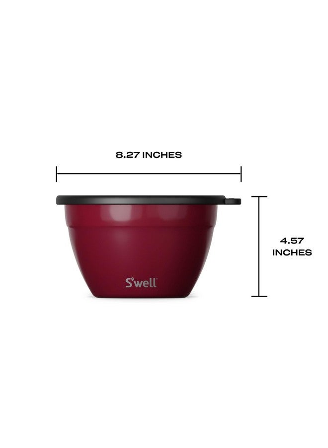 S'well S'well Stainless Steel Salad Bowl Kit 64oz, Wild Cherry, Comes with 2oz Mini Canister and Removable Tray for Organization, Leakproof, Easy to Clean, Dishwasher Safe  - Image 4