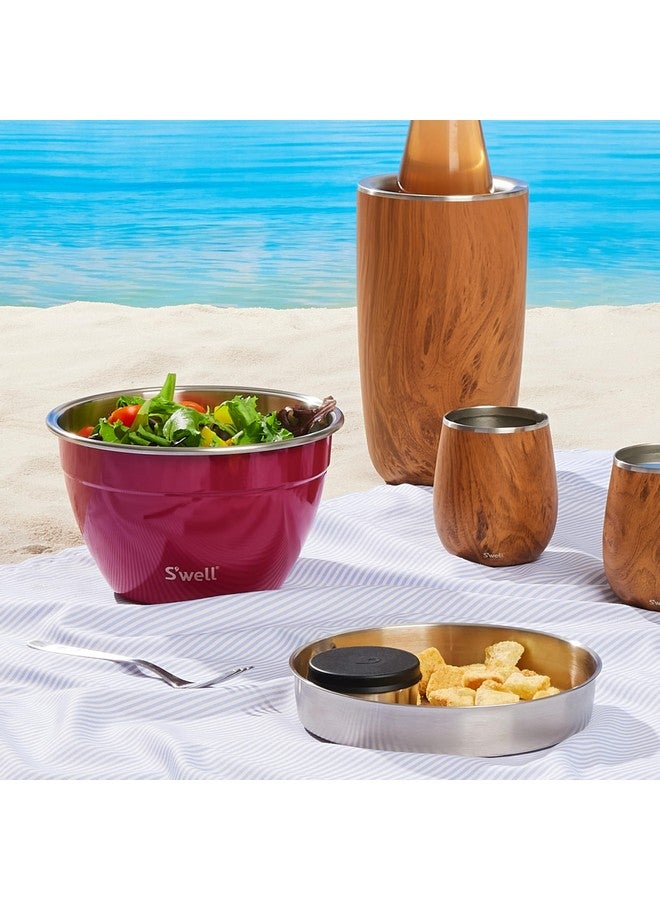 S'well S'well Stainless Steel Salad Bowl Kit 64oz, Wild Cherry, Comes with 2oz Mini Canister and Removable Tray for Organization, Leakproof, Easy to Clean, Dishwasher Safe  - Image 5