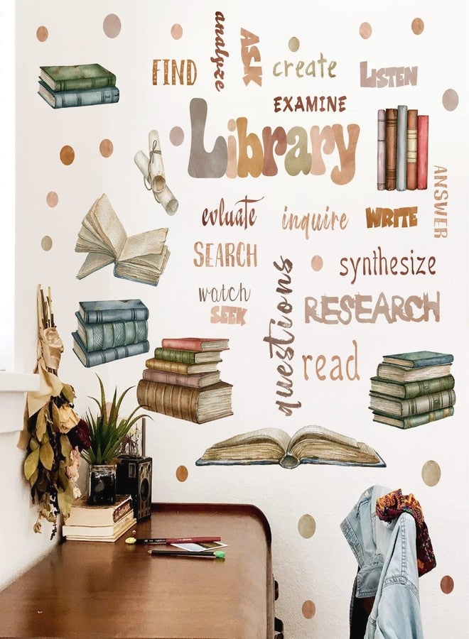 HATARU Library Quotes Wall Stickers Colorful Inspirational Wall Sticker Peel and Sticks Reading Books Wall Sticker for Reading Room Classroom School Positive Saying Wall Decals for Kids Bedroom Nursery Decor - Image 2