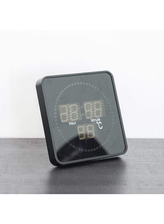 Cambridge LED Movement Wall Clock Modern Digital Display Silent Movement Energy Efficient Stylish Home or Office Decor Large Easy to Read Numbers Sleek Design 20.2X20.2X3.4Cm Black - Image 1