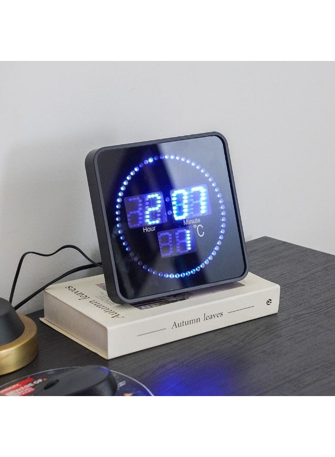 Cambridge LED Movement Wall Clock Modern Digital Display Silent Movement Energy Efficient Stylish Home or Office Decor Large Easy to Read Numbers Sleek Design 20.2X20.2X3.4Cm Black - Image 3