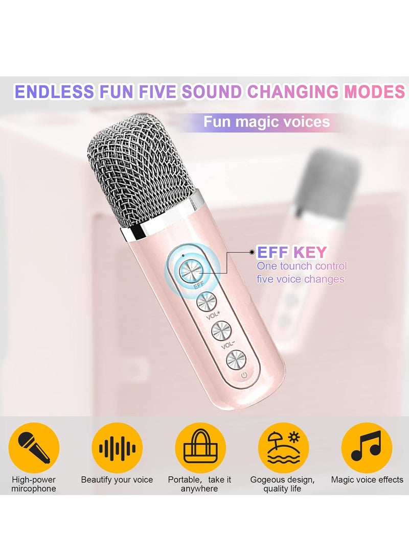 SU.YOSD Karaoke Machine with 2 Microphones,Karaoke Machine for Adults and Kids,Portable Mini Karaoke Speaker PA System,Support Bluetooth/USB/AUX/TF, Karaoke Kit for TV,Home Party, Meeting,Outdoor (Pink) - Image 5