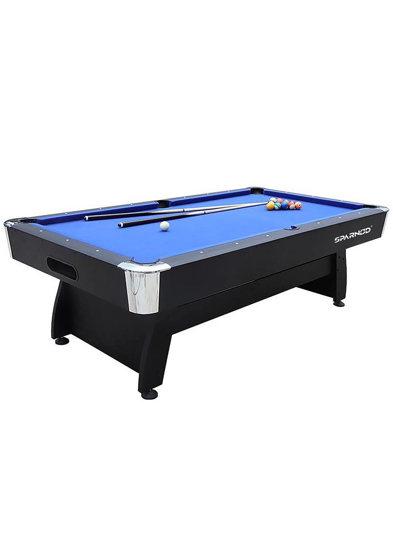 Sparnod Fitness - SPT-700 7Ft & 8Ft Professional Billiards Pool Table – Durable Mdf Frame, Blue Wool Cloth, Includes Complete Accessories Set, Easy Assembly For Home & Pool Hall Use - Image 1