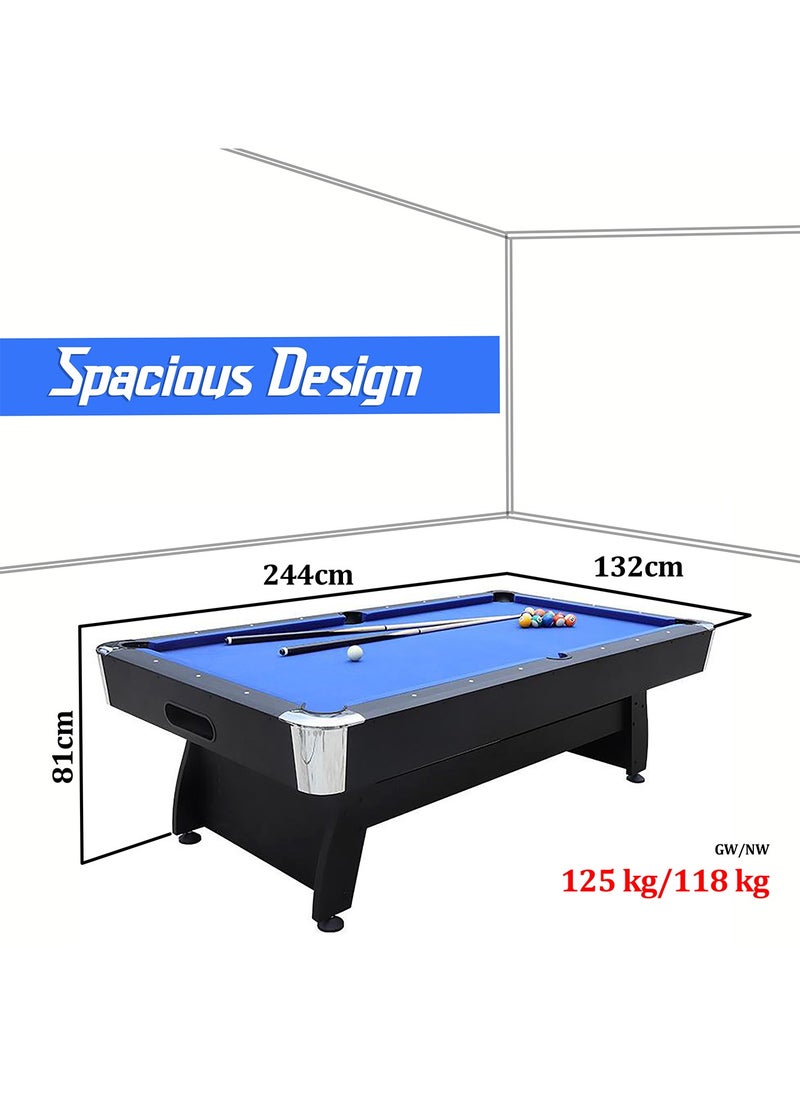 Sparnod Fitness - SPT-700 7Ft & 8Ft Professional Billiards Pool Table – Durable Mdf Frame, Blue Wool Cloth, Includes Complete Accessories Set, Easy Assembly For Home & Pool Hall Use - Image 1