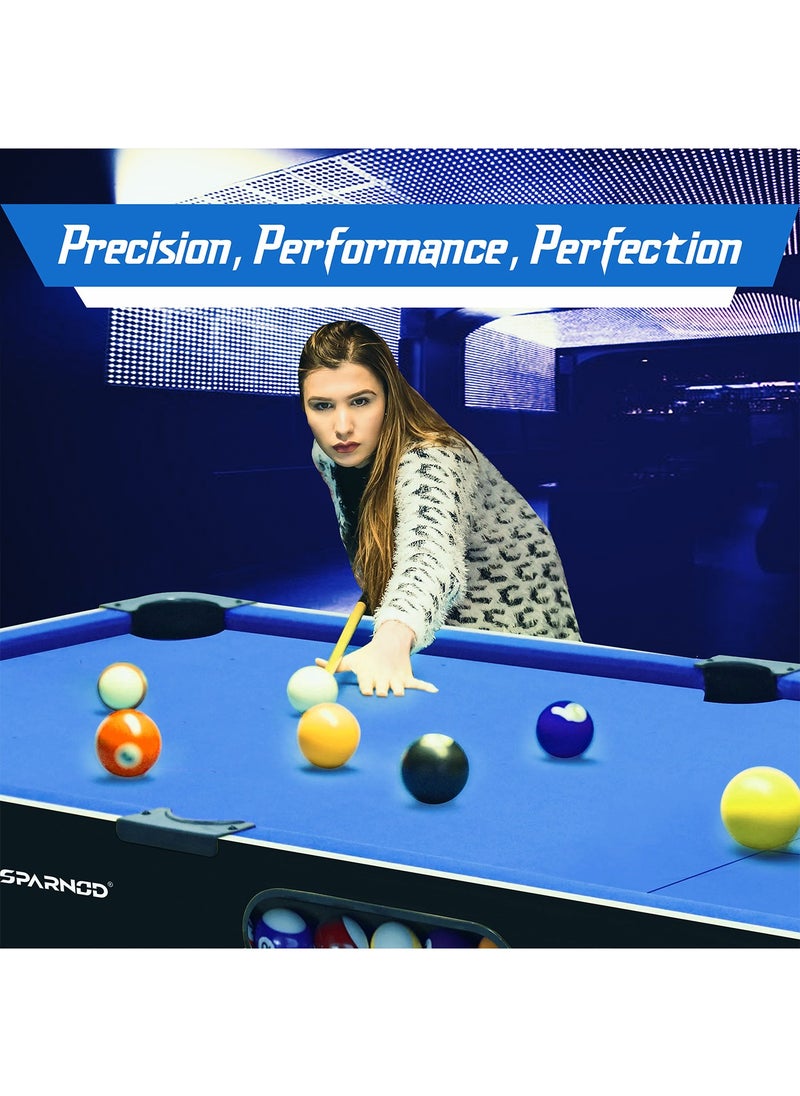 Sparnod Fitness - SPT-700 7Ft & 8Ft Professional Billiards Pool Table – Durable Mdf Frame, Blue Wool Cloth, Includes Complete Accessories Set, Easy Assembly For Home & Pool Hall Use - Image 1