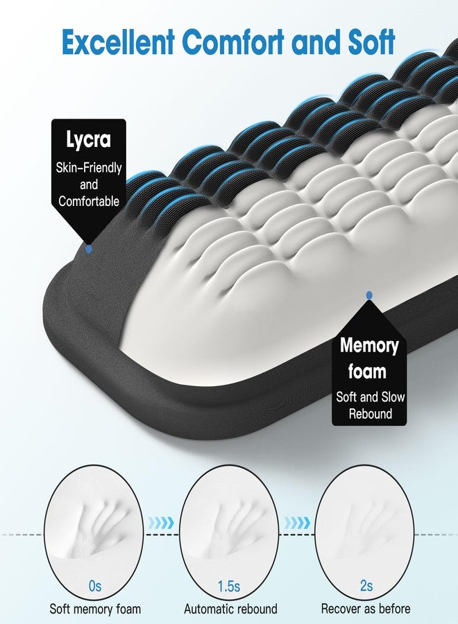 MEKASS Ergonomic Wrist Rest for Keyboard and Mouse, Soft Memory Foam Keyboard Wrist Rest Set with Non-Slip Silicone Base, Easy Typing, Pain Relief, Comfort for Office, Work, Gaming (Classic Black) - Image 3