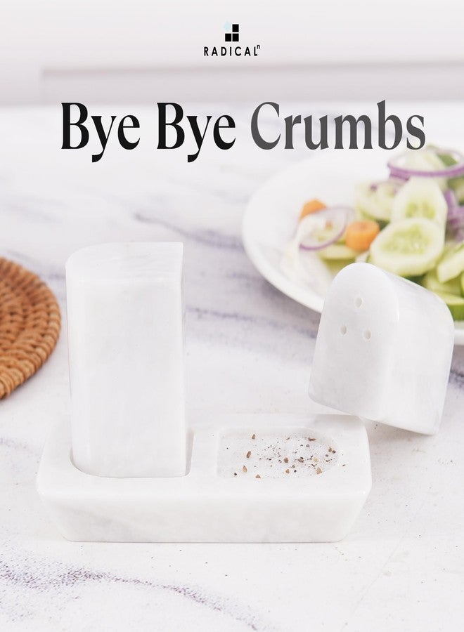 Radicaln Marble Salt and Pepper Shakers 2.5" White Handcrafted Stone Saleros Spice Set for Kitchen Table, Pink Salt Holder, Farmhouse Kitchen Decor, Elegant Home Essentials - Image 3