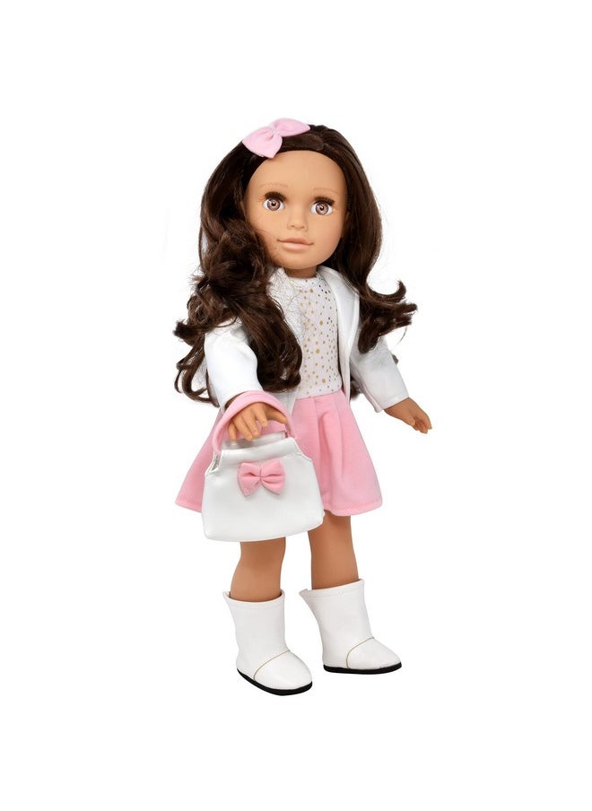 Gift Boutique - 18 Inch Girl Doll, Fashion Doll With Fine Brown Hair For Styling Clothes Shoes And Accessories Princess Doll For Girls And Kids - Image 1