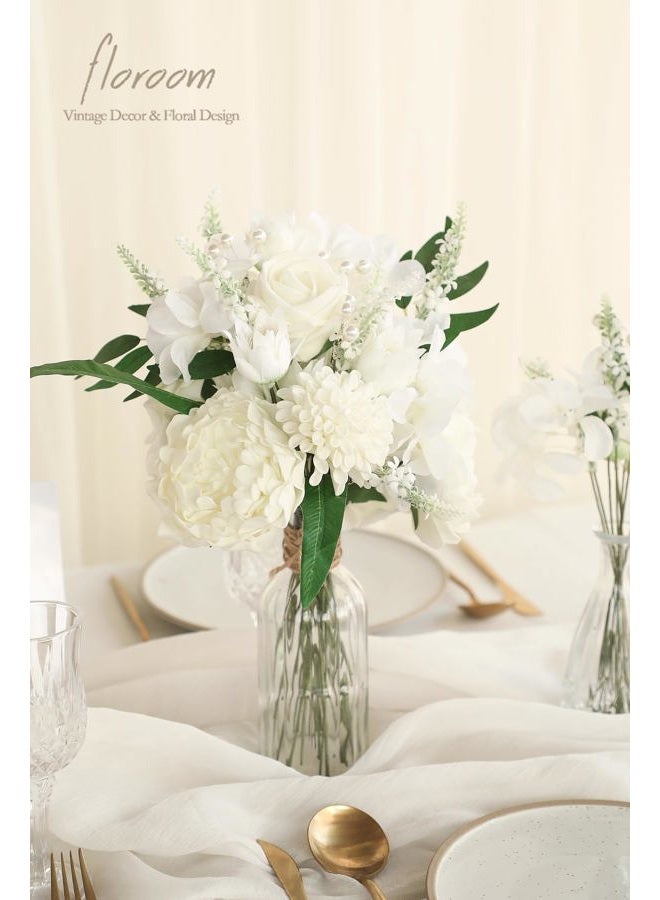 Floroom Artificial Greenery Stems Box Set, 76pcs with 6 Kinds of Faux Greenery Flowers Picks for DIY Bridal Bouquets Wedding Floral Arrangement Table Centerpieces, Green & White - Image 2