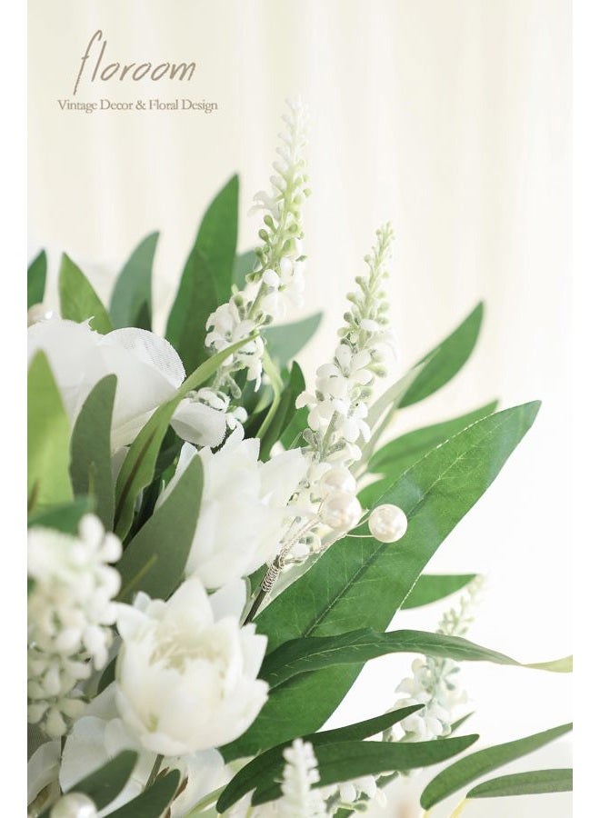 Floroom Artificial Greenery Stems Box Set, 76pcs with 6 Kinds of Faux Greenery Flowers Picks for DIY Bridal Bouquets Wedding Floral Arrangement Table Centerpieces, Green & White - Image 5