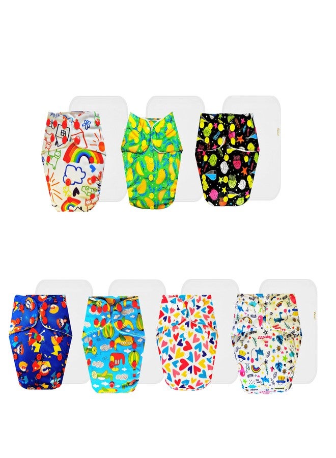 حفاضات قماشية فاخرة من دمبلدو مع حشوة قطنية (عبوة من 7) | مضادة للحساسية | قابلة لإعادة الاستخدام والغسل | سريعة الجفاف | تغيير حفاضات بدون قلق | من 3 أشهر إلى 3 سنوات | للجنسين - Image 1