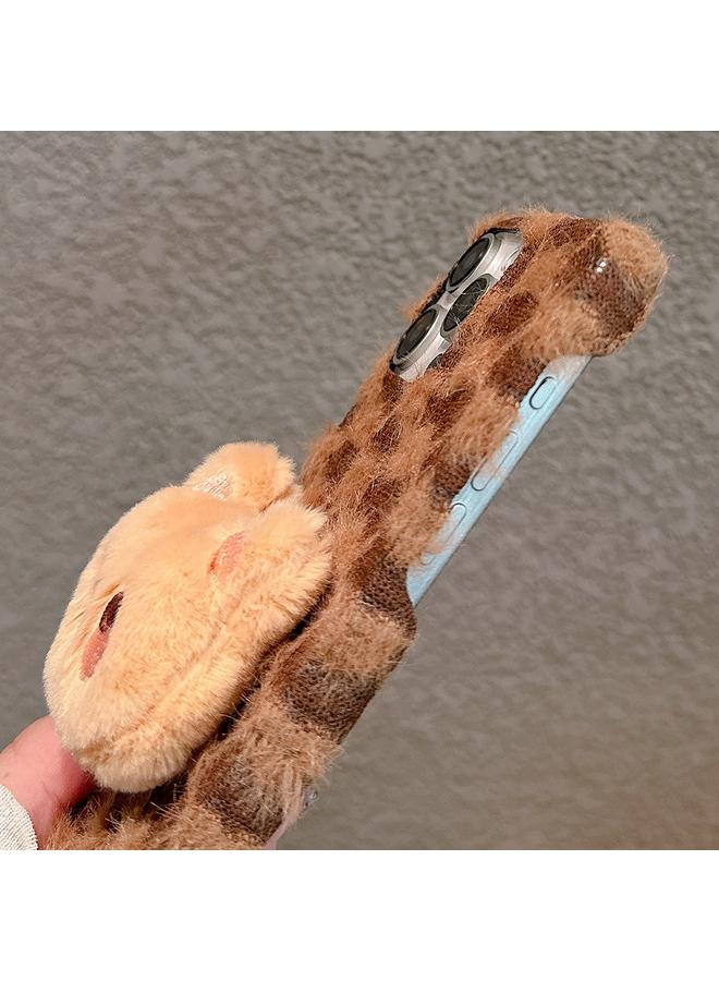 زبون جراب لهاتف iPhone 13 Doll Plush PU Hybrid PC Phone Case - Image 4