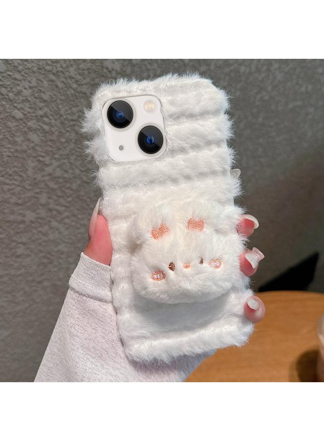 زبون جراب لهاتف iPhone 13 Doll Plush PU Hybrid PC Phone Case - Image 1