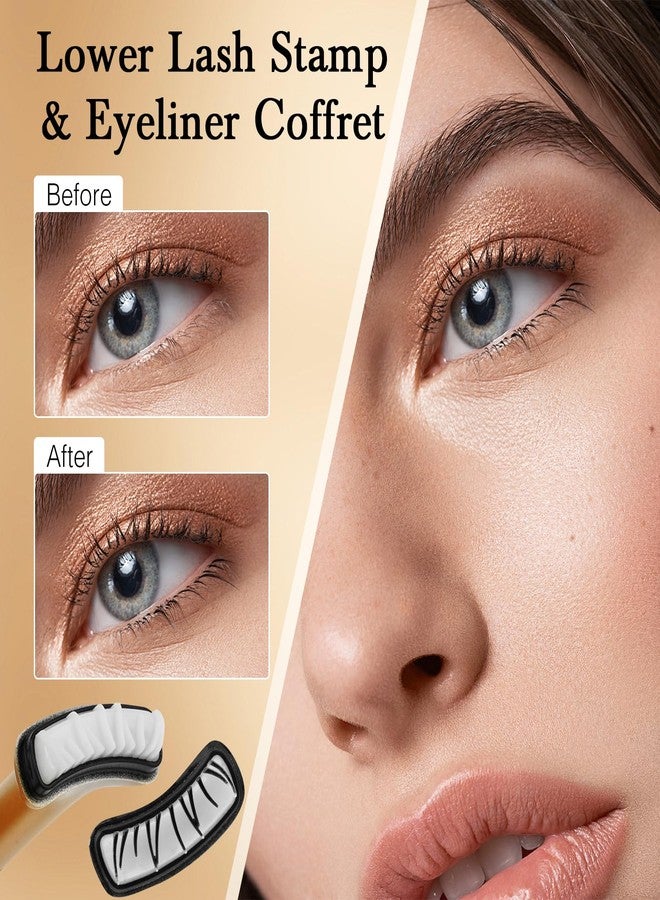 EMEDA Waterproof Lower Lash Stamp Reusable - Lower Lash Stamp with Ultra-Fine Eyeliner Pen, DIY Natural Eyelash Pen, Easy to Use, Long-Lasting, Waterproof, Smudge-Proof Quick Eye Makeup Tool Kit (02) - Image 5