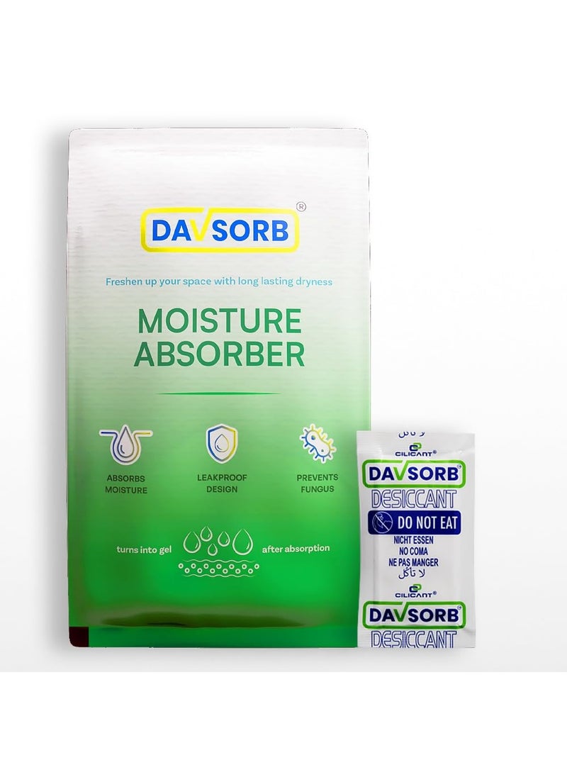 CILICAnT DAVSORB Dehumidifier Room Moisture Absorber Sachet for Home Cars Electronic items Wardrobe Shoe Racks Fights Excess Moisture Prevents Mould Fungus Pack of 405gm each 40x5200gm White 